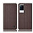 Cloth Case Stands Flip Cover H12P for Vivo iQOO 8 5G Brown