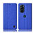 Cloth Case Stands Flip Cover H13P for Motorola Moto Edge 30 Pro 5G Blue