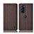 Cloth Case Stands Flip Cover H13P for Motorola Moto Edge 30 Pro 5G Brown