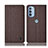 Cloth Case Stands Flip Cover H13P for Motorola Moto G41 Brown
