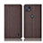 Cloth Case Stands Flip Cover H13P for Motorola Moto G50 5G Brown