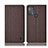 Cloth Case Stands Flip Cover H13P for Motorola Moto G50 Brown