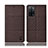 Cloth Case Stands Flip Cover H13P for Oppo A53s 5G Brown
