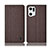 Cloth Case Stands Flip Cover H13P for Oppo Find X5 5G Brown