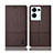 Cloth Case Stands Flip Cover H13P for Oppo Reno9 Pro+ Plus 5G Brown