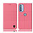 Cloth Case Stands Flip Cover H14P for Motorola Moto G31 Pink