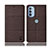 Cloth Case Stands Flip Cover H14P for Motorola Moto G41 Brown