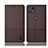 Cloth Case Stands Flip Cover H14P for Motorola Moto G50 5G Brown