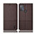 Cloth Case Stands Flip Cover H14P for Motorola Moto G50 Brown