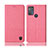 Cloth Case Stands Flip Cover H14P for Motorola Moto G50 Pink