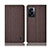 Cloth Case Stands Flip Cover H14P for Oppo A56S 5G Brown