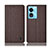 Cloth Case Stands Flip Cover H14P for Oppo A58 5G Brown