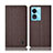 Cloth Case Stands Flip Cover H14P for Oppo A58x 5G Brown