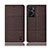 Cloth Case Stands Flip Cover H14P for Oppo A76 Brown