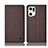 Cloth Case Stands Flip Cover H14P for Oppo Find X5 5G Brown