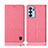 Cloth Case Stands Flip Cover H14P for Oppo Reno6 5G Pink