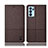 Cloth Case Stands Flip Cover H14P for Oppo Reno6 Pro 5G India Brown