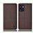 Cloth Case Stands Flip Cover H14P for Oppo Reno7 SE 5G Brown