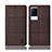 Cloth Case Stands Flip Cover H14P for Vivo iQOO 8 5G Brown