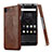 Hard Rigid Plastic Leather Snap On Case for Blackberry KEYone Brown