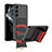 Hard Rigid Plastic Matte Finish Case Back Cover AC1 for Samsung Galaxy S21 5G Red and Black