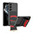 Hard Rigid Plastic Matte Finish Case Back Cover AC1 for Samsung Galaxy S23 Plus 5G Red and Black
