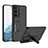 Hard Rigid Plastic Matte Finish Case Back Cover with Stand AC1 for Samsung Galaxy S21 5G Black