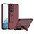 Hard Rigid Plastic Matte Finish Case Back Cover with Stand AC1 for Samsung Galaxy S21 5G Red