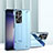 Hard Rigid Plastic Matte Finish Case Back Cover with Stand ZL1 for Samsung Galaxy S22 Ultra 5G Blue