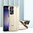 Hard Rigid Plastic Matte Finish Case Back Cover with Stand ZL1 for Samsung Galaxy S22 Ultra 5G Gold