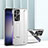 Hard Rigid Plastic Matte Finish Case Back Cover with Stand ZL1 for Samsung Galaxy S22 Ultra 5G Silver