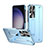 Hard Rigid Plastic Matte Finish Case Back Cover with Stand ZL2 for Samsung Galaxy S22 Ultra 5G Blue
