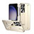 Hard Rigid Plastic Matte Finish Case Back Cover with Stand ZL2 for Samsung Galaxy S22 Ultra 5G Gold