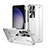 Hard Rigid Plastic Matte Finish Case Back Cover with Stand ZL2 for Samsung Galaxy S22 Ultra 5G Silver