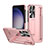 Hard Rigid Plastic Matte Finish Case Back Cover with Stand ZL3 for Samsung Galaxy S23 Ultra 5G Rose Gold