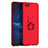 Hard Rigid Plastic Matte Finish Case Cover with Finger Ring Stand A01 for Huawei Honor V10 Red