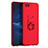 Hard Rigid Plastic Matte Finish Case Cover with Finger Ring Stand A01 for Huawei Honor View 10 Red