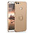 Hard Rigid Plastic Matte Finish Case Cover with Finger Ring Stand A01 for Huawei P Smart Gold