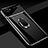 Hard Rigid Plastic Matte Finish Case Cover with Magnetic Finger Ring Stand A01 for Oppo A12e Black