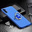 Hard Rigid Plastic Matte Finish Case Cover with Magnetic Finger Ring Stand A01 for Samsung Galaxy Note 10 5G Blue