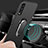 Hard Rigid Plastic Matte Finish Case Cover with Magnetic Finger Ring Stand A01 for Vivo Y11s