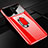 Hard Rigid Plastic Matte Finish Case Cover with Magnetic Finger Ring Stand A02 for Realme X2 Pro Red