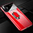 Hard Rigid Plastic Matte Finish Case Cover with Magnetic Finger Ring Stand A02 for Vivo X50 5G Red