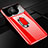 Hard Rigid Plastic Matte Finish Case Cover with Magnetic Finger Ring Stand K01 for Huawei Mate 40 Pro Red