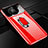 Hard Rigid Plastic Matte Finish Case Cover with Magnetic Finger Ring Stand K01 for Huawei Mate 40E Pro 4G Red