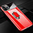 Hard Rigid Plastic Matte Finish Case Cover with Magnetic Finger Ring Stand P01 for Apple iPhone 11 Pro Max Red