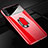 Hard Rigid Plastic Matte Finish Case Cover with Magnetic Finger Ring Stand P01 for Huawei P20 Red