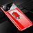 Hard Rigid Plastic Matte Finish Case Cover with Magnetic Finger Ring Stand P01 for Xiaomi Mi 11 5G Red