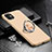 Hard Rigid Plastic Matte Finish Case Cover with Magnetic Finger Ring Stand P03 for Apple iPhone 11 Gold