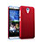 Hard Rigid Plastic Matte Finish Cover for HTC Desire 620 Red